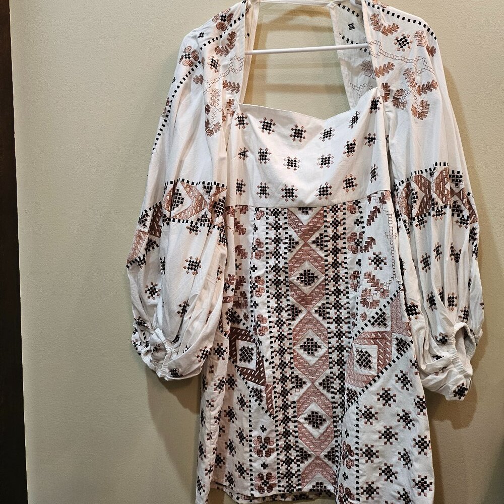 ASOS Embroidered long sleeve mini dress